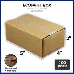100 5x4x2 “EcoSwift” Brand Cardboard Box Packing Mailing Shipping Corrugated