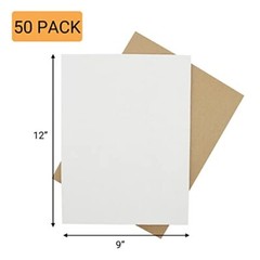 50 Pack White Corrugated Cardboard Sheets 9×12 inch Corrugated Cardboard