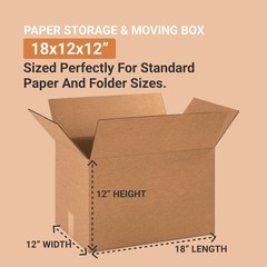 Aviditi 18 x 12 x 12 Corrugated Cardboard Boxes, Medium 18L x 12W x 12H, Pack