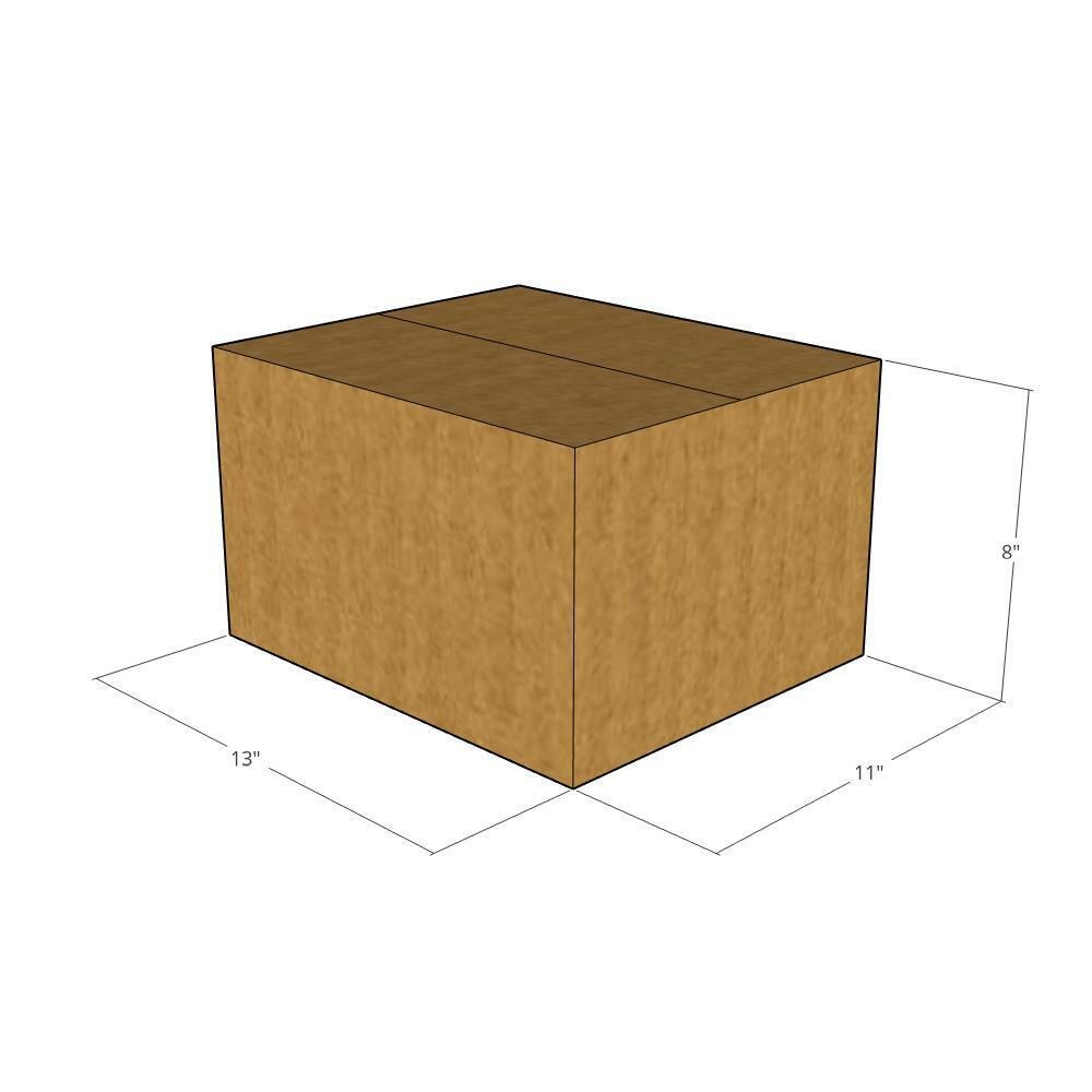 10 13x11x8 Kraft Brown Corrugated Shipping Boxes 32 ECT Single-Wall New