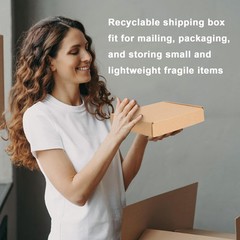 MEBRUDY 6x4x1 Inches Shipping Boxes Pack of 50, Small Corrugated 6x4x1, Brown