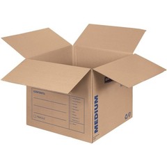 Smoothmove 7713901 18 In X 18 In X 16 In Moving Box, Kraft, Blue Printing,