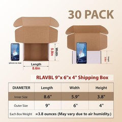 Brand New Shipping Box White Corrugated Cardboard 30 Pack