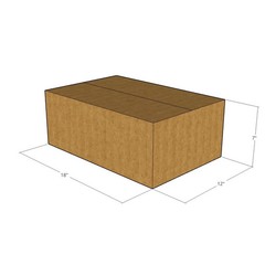 18 1/2×12 1/2×7 Corrugated Shipping Boxes 32 ECT Single-Wall, 20/Pack
