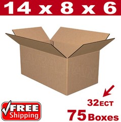 75 – 14x8x6 Cardboard Boxes Mailing Packing Shipping Box 32ECT Corrugated Carton