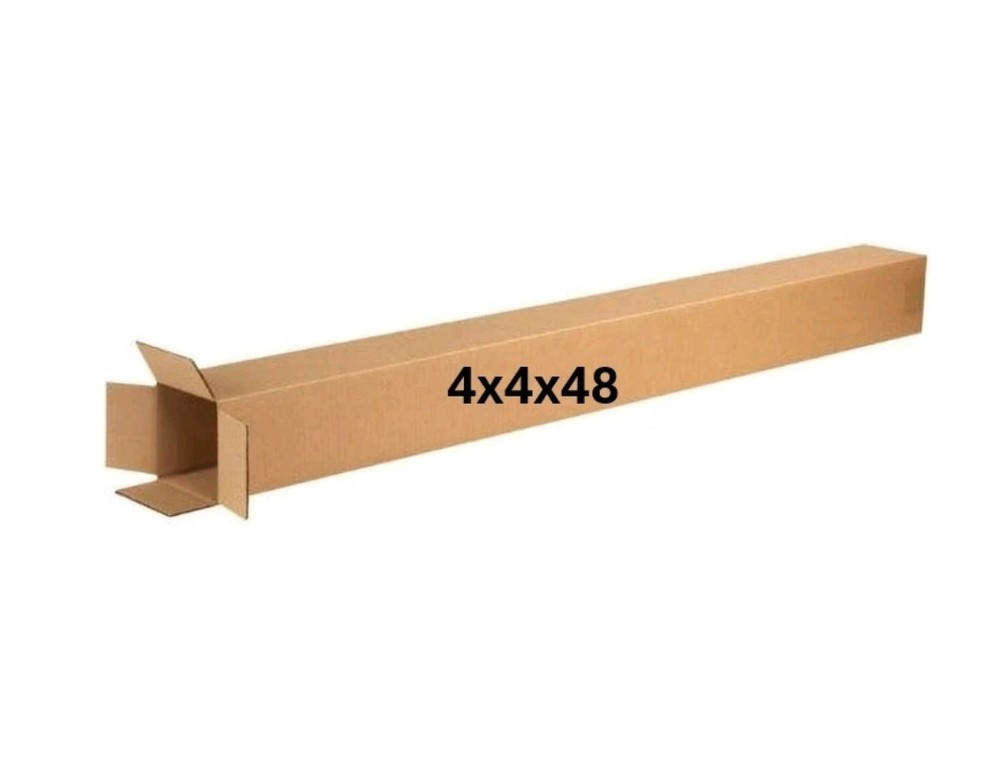 Bundle of (5) 4″ x 4″ x 48″ Cardboard Box Tall