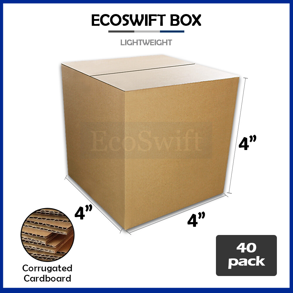 40 4x4x4 EcoSwift Cardboard Packing Moving Shipping Boxes Corrugated Box Cartons