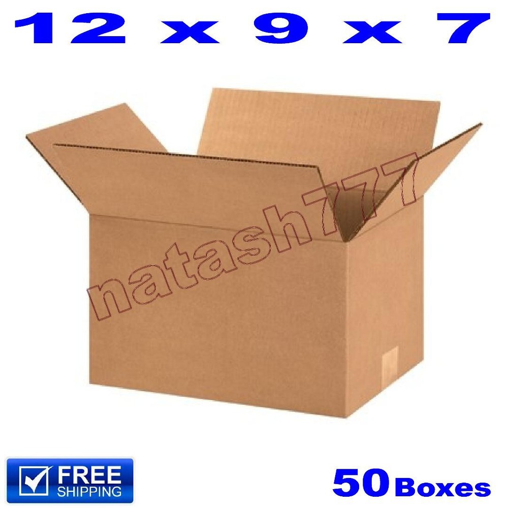50 – 12x9x7 Cardboard Boxes 32-ECT Mailing Packing Shipping Corrugated Carton