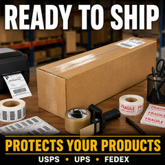 100 Boxes 20x6x6″ Long Corrugated Shipping Boxes ECT-32 Kraft Packing Cartons