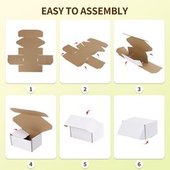 6X4X3 Shipping Boxes Set of 30, 6X4X3 White Corrugated Cardboard Box for Pack…