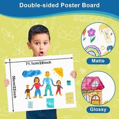 50Pcs 22″ x 28″ Poster Board White Poster Paper Bulk, ROOKEA 250 GSM Thicknes…