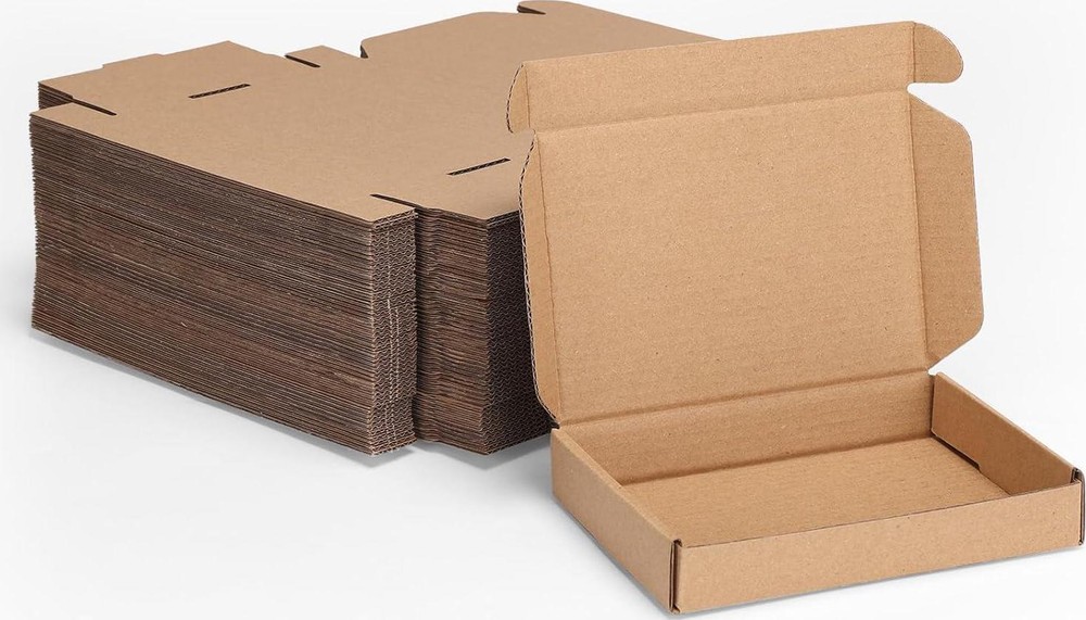 MEBRUDY 6x4x1 Inches Shipping Boxes Pack Of 50, Small Corrugated Cardboard Box