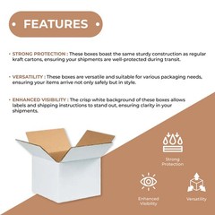 12 x 10 x 8″ White Corrugated Boxes 25/Bundle ECT-32 Shipping/Mailing Boxes