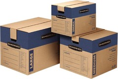 Large Premium Cardboard Boxes, 6-Pack Tape-Free Assembly, Lid Included