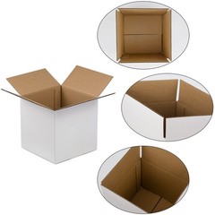 White Shipping Boxes 6x6x6 Inches Small Corrugated Cardboard Boxes, 25 Pack