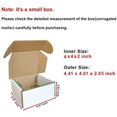25 Pack 4x4x2 Inch Corrugated Mailer Oyster White Cardboard Shipping Boxes CM442