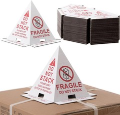 60 Pcs Do Not Stack , Fragile, Pallet Cones 8 X 8 X 10″ Corrugated