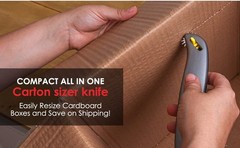 Box Sizer Heavy Duty Utility Retractable Knife Scoring Wheel Carton Resizer
