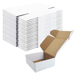 7x7x3 Inches White Shipping Boxes Set of 25，Cardboard Boxes Recyclable Corrug…