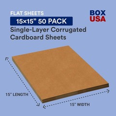 Corrugated Cardboard Sheets 15×15, 50-Pack