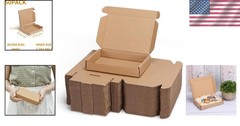Flat Pack 50 Bulk 6x4x1 Inch Cardboard Mailer Boxes – Easy Fold Design