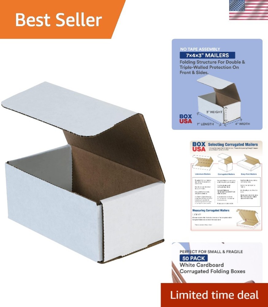 Brand New Shipping Box Small 7x4x3 White Durable