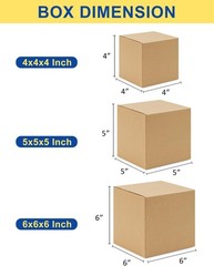 Assorted-Sizes-Shipping-Boxes-45-Pack: 4x4x4 & 5x5x5 & 6x6x6 Small-Shipping-Boxe