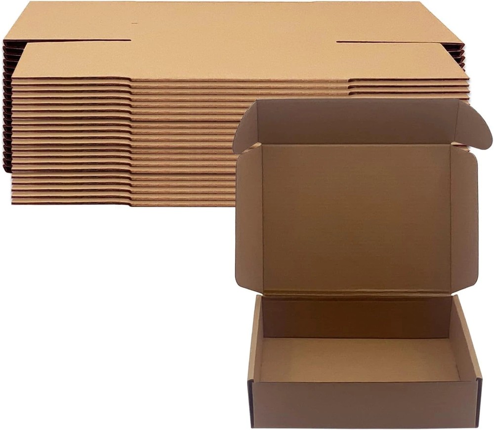 8X6X2 Inch Shipping Boxes Pack of 25, Brown Corrugated Cardboard Box Mailer Boxe