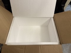 Insulated Styrofoam shipping cooler 22″ x 16″ x 12″ outside measurements w/books