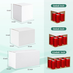30 Pack Small Shipping Boxes Assorted Sizes, White Corrugated Box Mailers