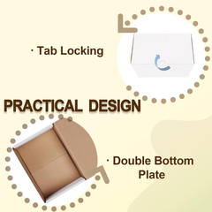 7X5X3 Inches White Shipping Boxes Set of 25, Corrugated Cardboard Boxes 7 X 5 X