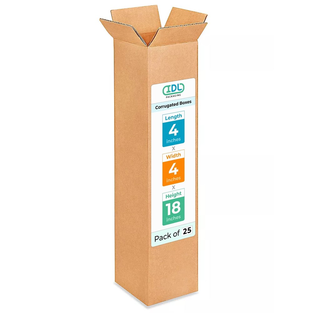 Tall Moving & Shipping Boxes 4″L x 4″W x 18″H (25-Pack) – Extra Strength 200 …