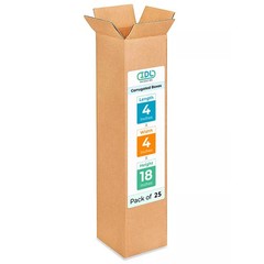 Tall Moving & Shipping Boxes 4″L x 4″W x 18″H (25-Pack) – Extra Strength 200 …