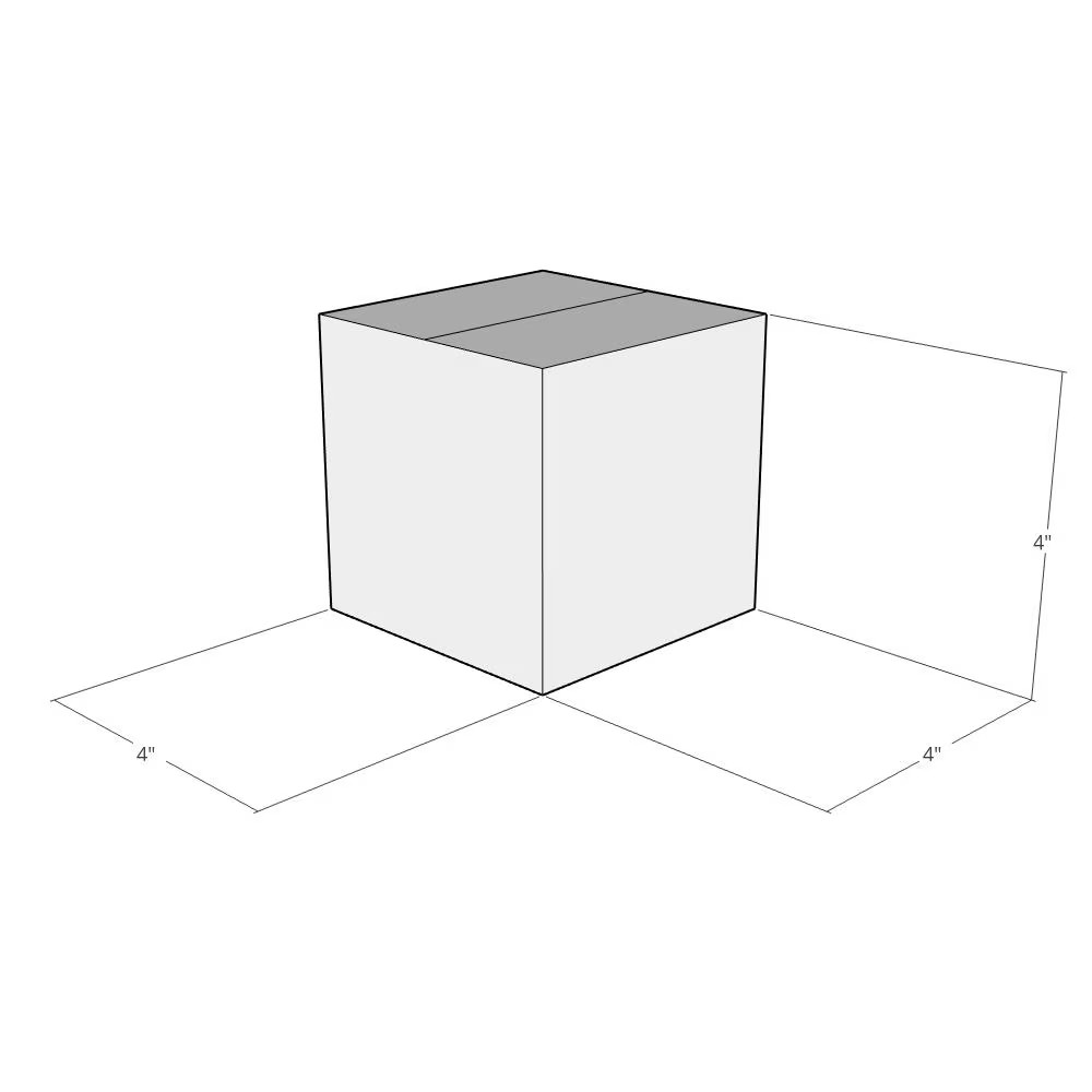 4x4x4 White Corrugated Shipping Boxes 32 ECT Single-Wall, 200/Pack