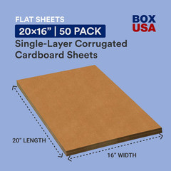 Moving Corrugated Sheets Large, 20″L X 16″W 50-Pack | Corrugated Cardboard Sheet