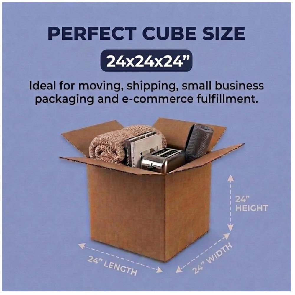 32-ECT Strength Shipping Boxes 24x24x24 10-Pack