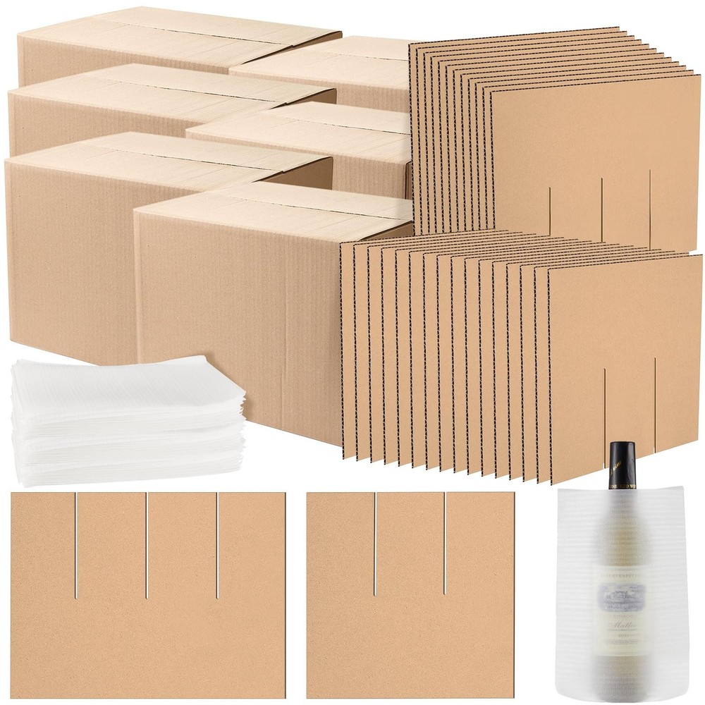 6 Pack Moving Boxes Kits with 16 x 12 x 12 Inch Moving Boxes, 10 Corrugate Di…