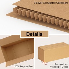 Brand New 40 Pack Small Brown Cardboard Shipping Boxes 5x5x5