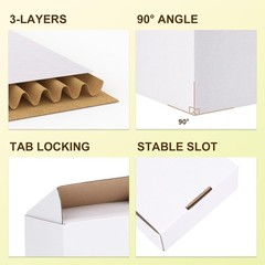 30 Pack 7x5x2 White Corrugated Mailer Boxes Cardboard Shipping Cartons