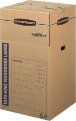 Bankers Box Tall Wardrobe Box 24x24x40 Inches Tape-Free Moving Storage with