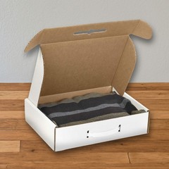 12 1/8 x 9 1/4 x 3″ White Corrugated Carrying Cases ECT-32B 10/Case