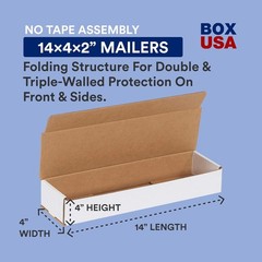 Medium Moving Boxes 14x4x2, 50-Pack | Corrugated Cardboard