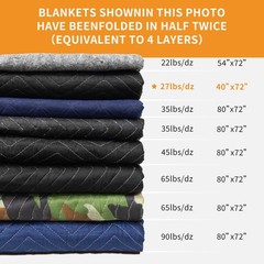 Moving Packing Blankets – Ultra Thick Pro – 72″ x 40″(27lb) – Professional Qu…