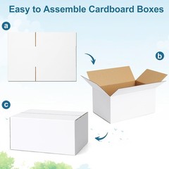 10 Pack 8x6x4 Inch White Corrugated Shipping Boxes – Perfect for Small Business