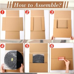 10 Sets Vinyl Record Mailers 12.6 x 12.6 x 1″ Boxes Easy Fold Album Corrugate…