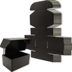 Lmuze 6x4x3 inches Small Shipping Boxes Set of 50 – Black Mailer Corrugated C…