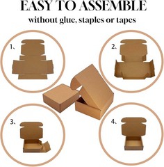 50 Pack 8x5x2 Shipping Boxes Corrugated Mailer Small Business Packaging Brown