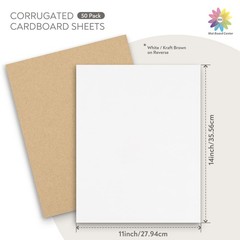 Mat Board Center, 50 Pack 11×14 Corrugated Cardboard Sheets, 1/16 inch thick,…
