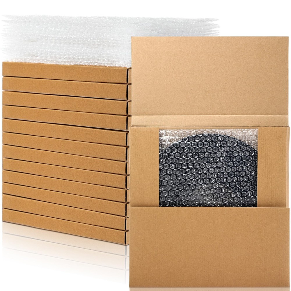 10 Sets Vinyl Record Mailers 12.6 x 12.6 x 1″ Boxes Easy Fold Album Corrugate…