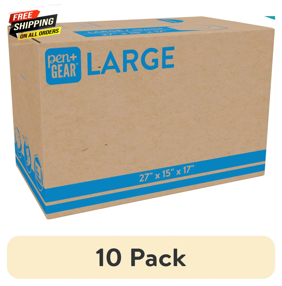 (10 Pack) Large Moving Boxes, 27L X 15W X 17H, Kraft